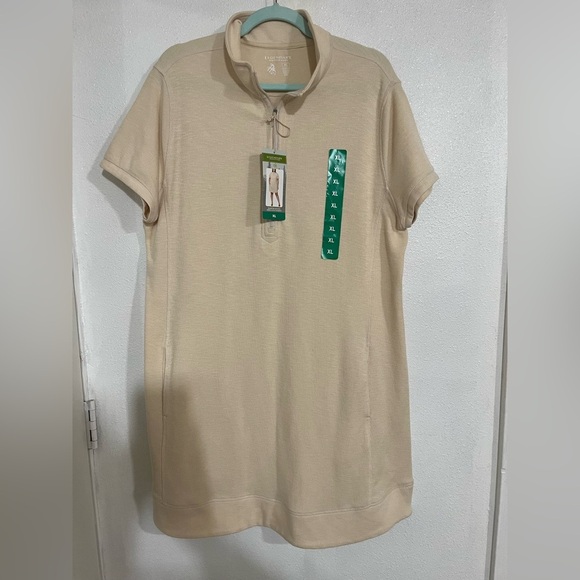 Quarter zip knit dress with pockets, legendary outfitters XL Woman, plus cream - Picture 2 of 7